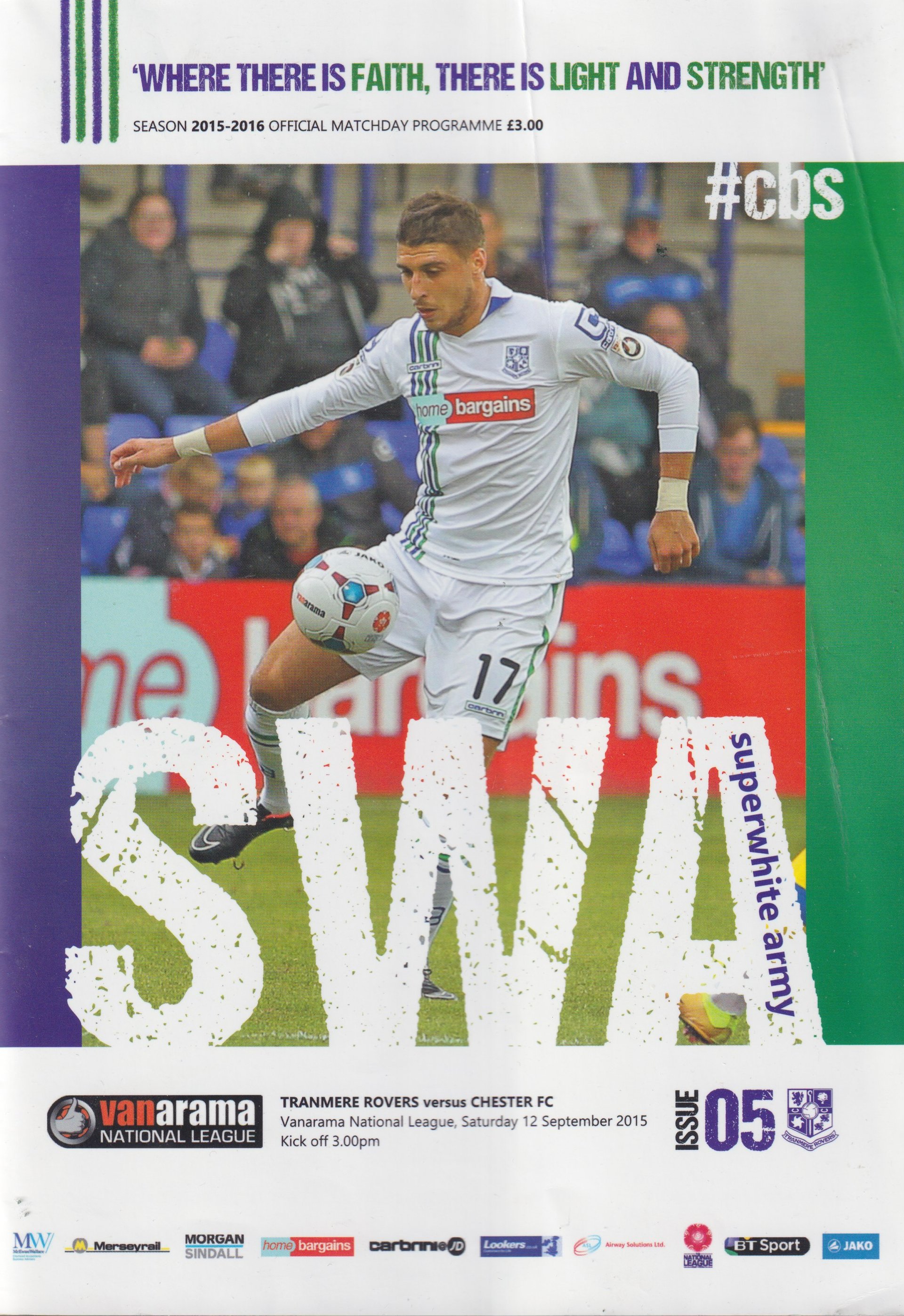 Tranmere Rovers v Chester match programme
